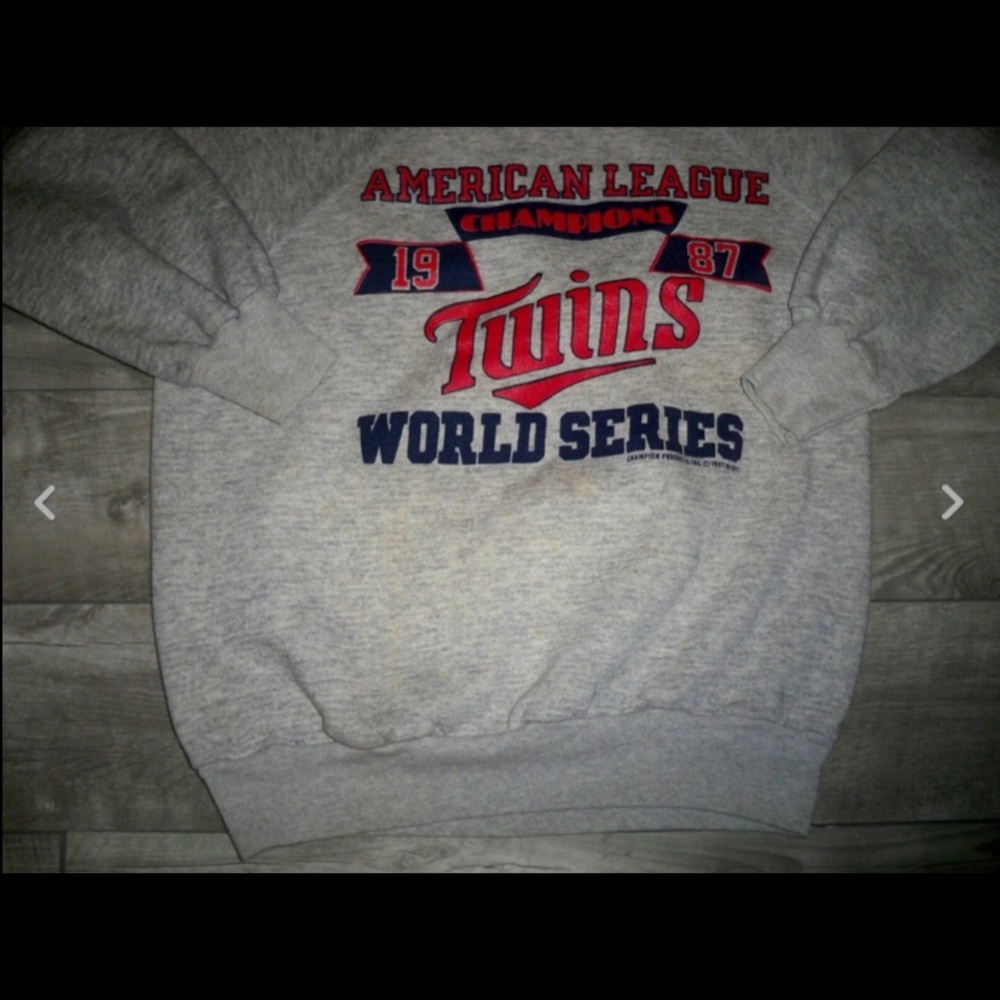Vintage Champion 1987 MINNESOTA TWINS World Series Sweatshirt Pullover Jumper LG - Picture 4 of 9